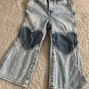GAP Kids Light Wash Jeans with Dark Heart Knee Patches
